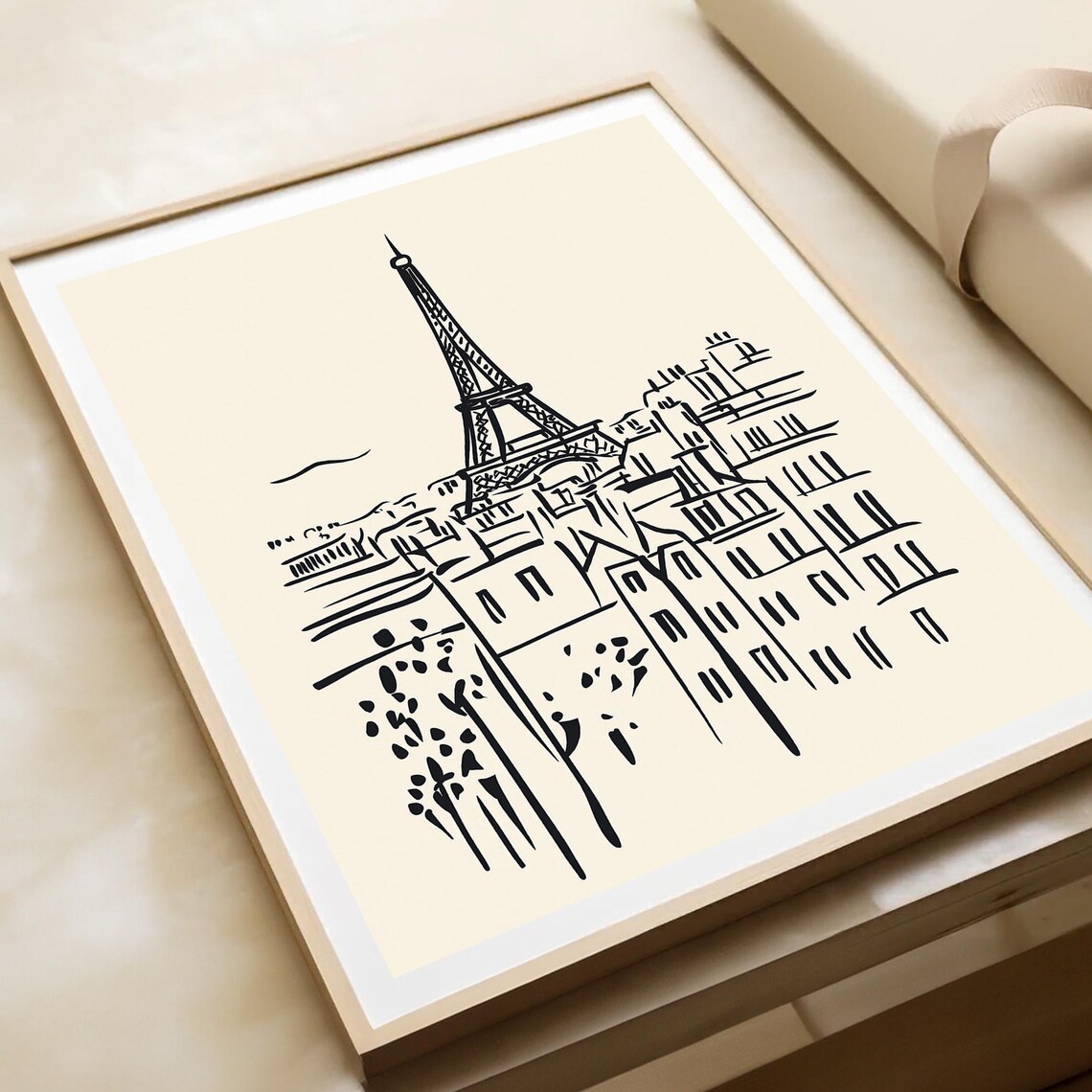 Paris Eiffel Tower Line Art, Minimalist Travel Poster - Image 4