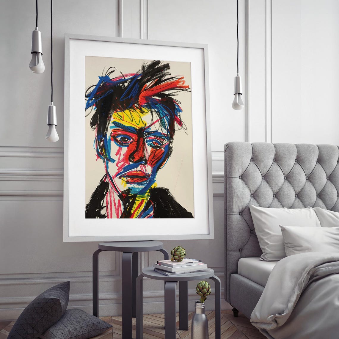 Bold Expressionist Portrait Poster with Colorful Abstract Face - Image 3