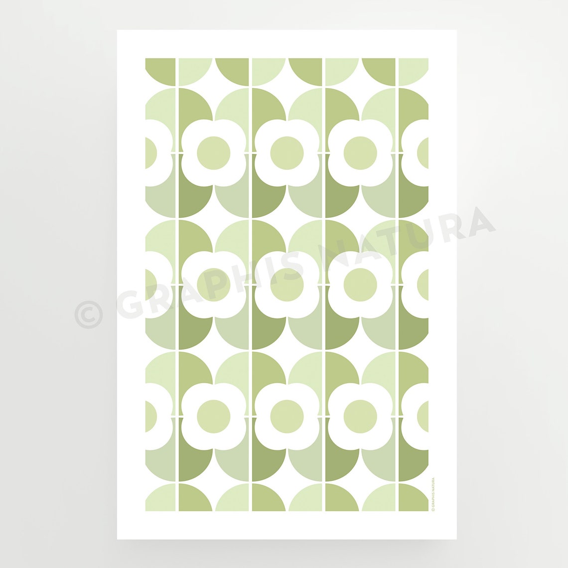 Geometric Flower Print Modern Floral Art Geometric Floral Print Green Floral Poster Nature Wall Art Organic Modern Decor - Image 2
