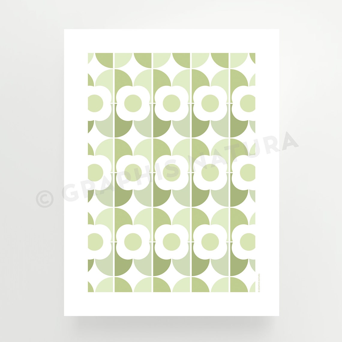 Geometric Flower Print Modern Floral Art Geometric Floral Print Green Floral Poster Nature Wall Art Organic Modern Decor - Image 3