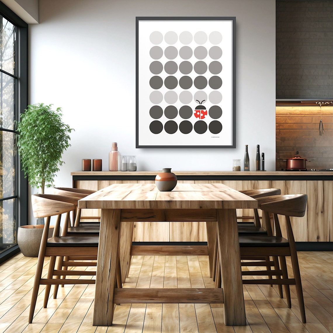 Ladybug Art Print Minimalist Ladybug Poster Ladybug Wall Art Wildlife Wall Art Nature Lovers Modern Decor - Image 4