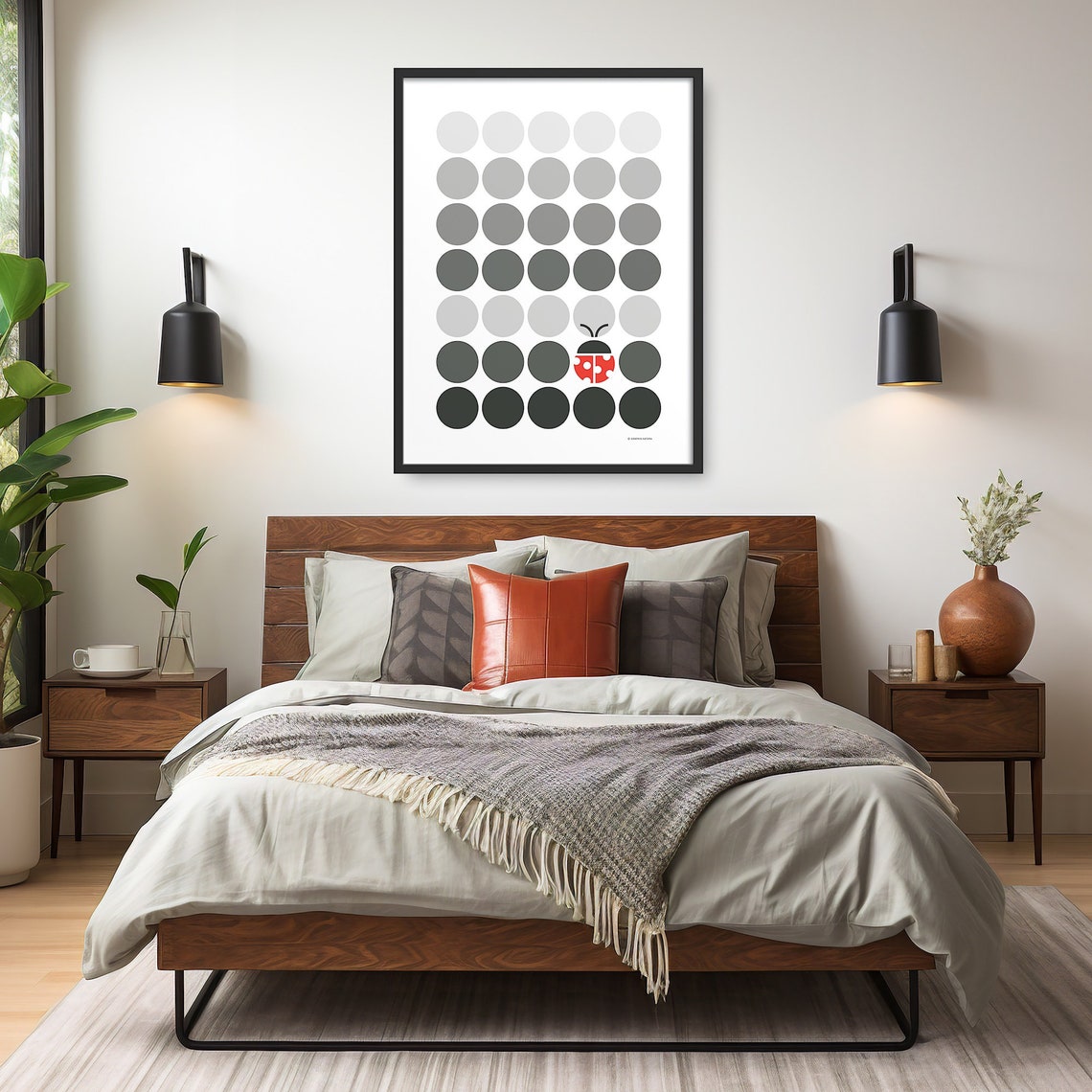 Ladybug Art Print Minimalist Ladybug Poster Ladybug Wall Art Wildlife Wall Art Nature Lovers Modern Decor - Image 5