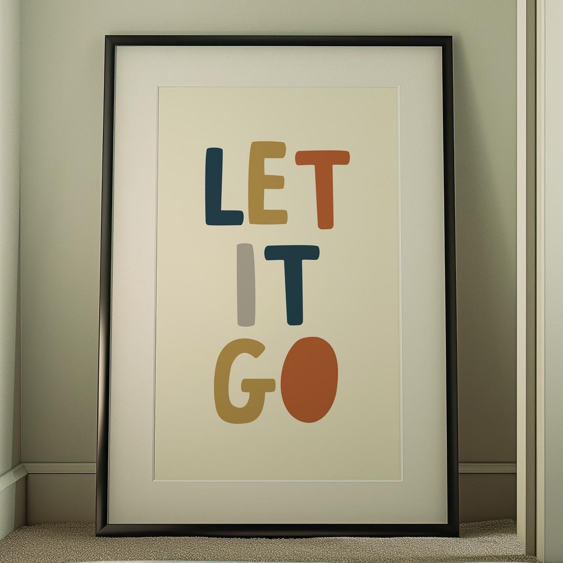 Let It Go Inspirational Bedroom Print Apartment Wall Art Typography Decor Cute Boho Home Family Saying Dorm Poster