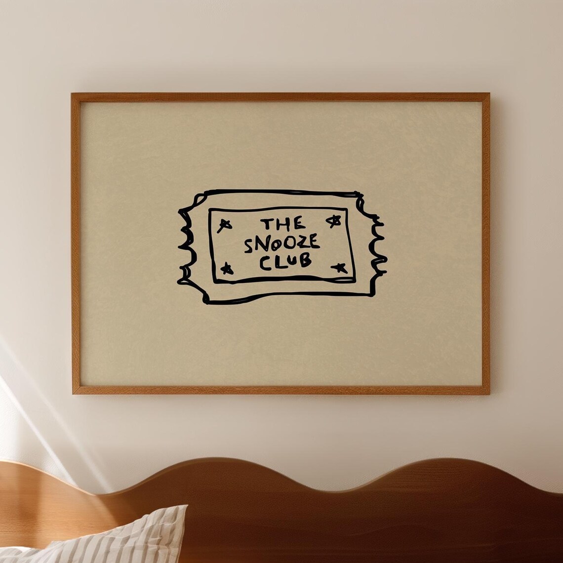 The Snooze Club, Handdrawn Bedroom Art Print