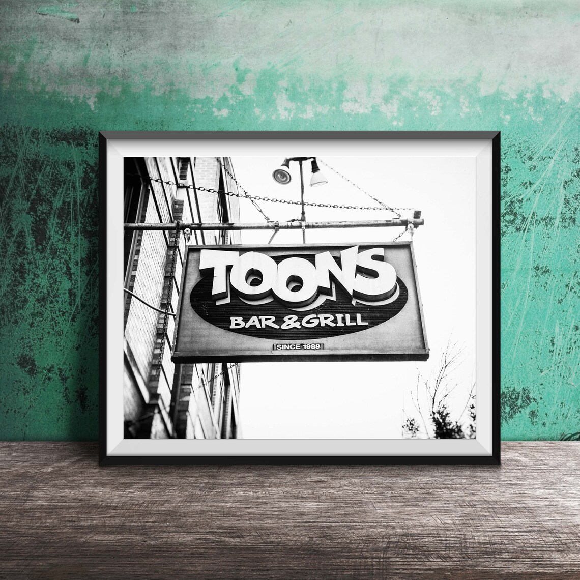 Toons Bar & Grill Chicago Hanging Sign Since 1989 Lakeview Poster - Image 2