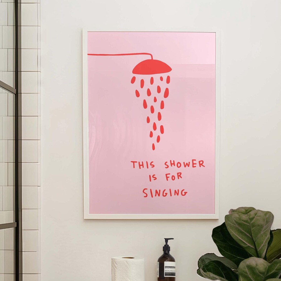 This Shower Is For Singing Retro Bathroom Quote Poster