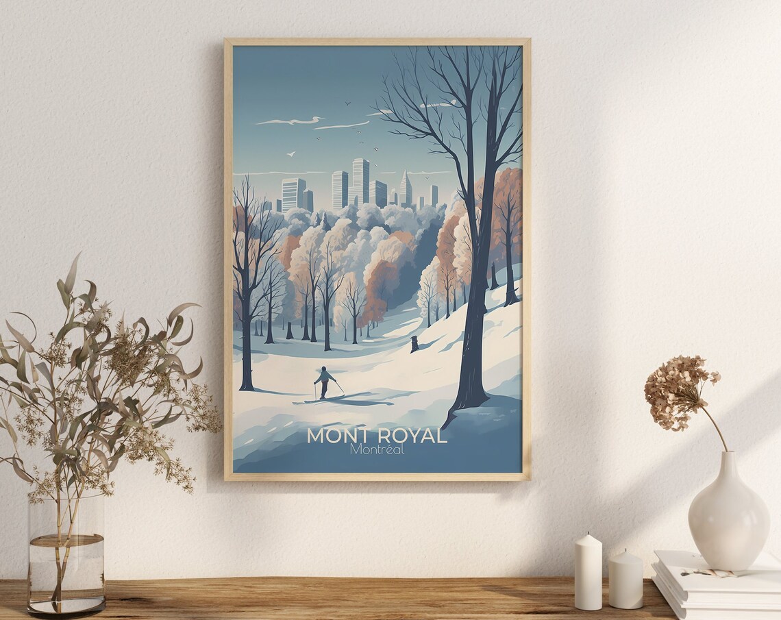 Mount Royal Montreal Sunset Views Travel Poster