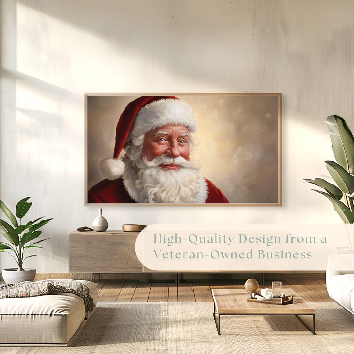 Frame Tv Art Christmas Frame Tv Art 4k Vintage Holiday Painting Santa Claus Close Up Portrait Tv Wallpaper - Image 4