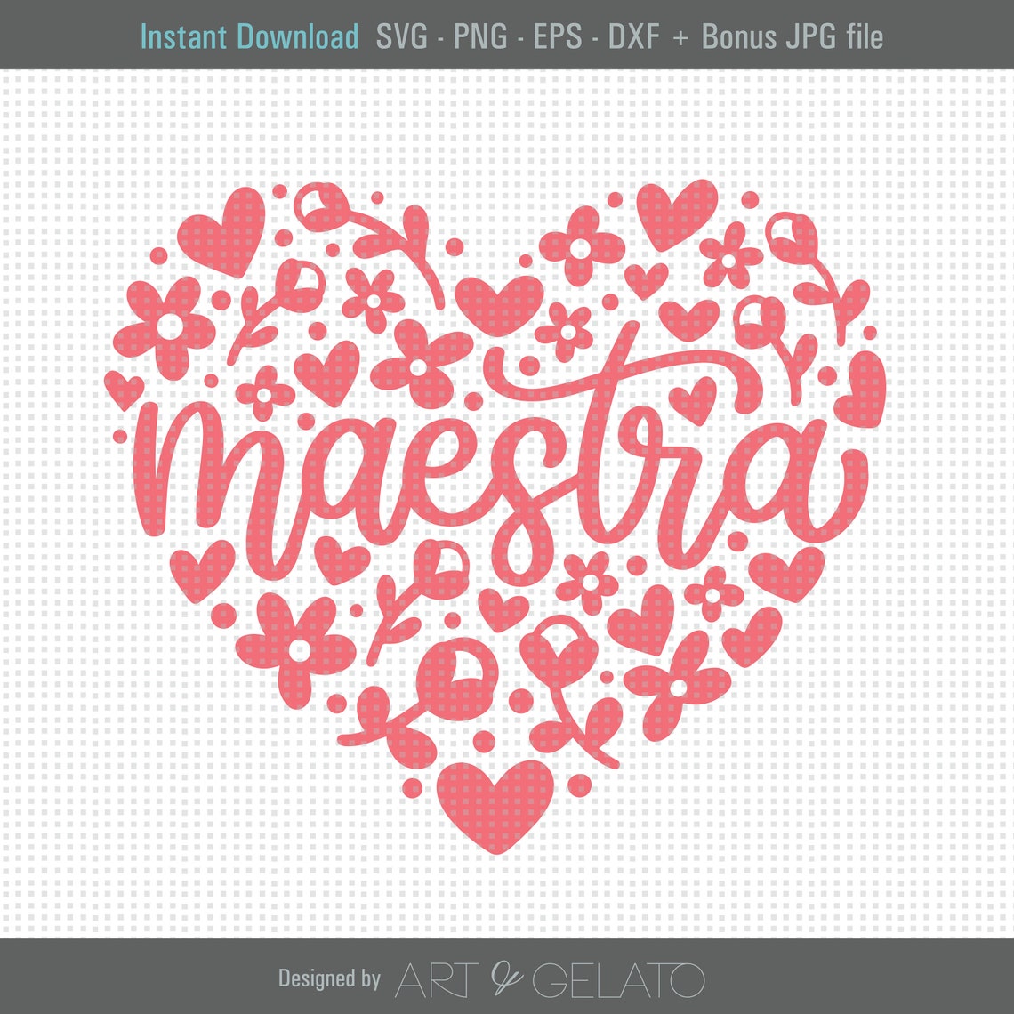 Maestra Floral Heart Svg Teacher Spanish Svg Teacher Heart Svg Maestra Shirt Svg Maestra Corazon Svg Teacher Love Svg Teacher Svg
