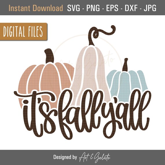 It's Fall Yall Pastel Pumpkin Trio Autumn Harvest Decor Poster