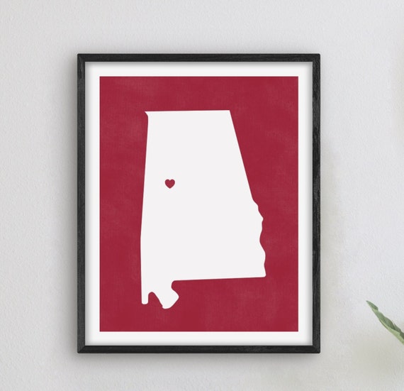 Tuscaloosa Alabama Art College Themed Decor Alumni Map