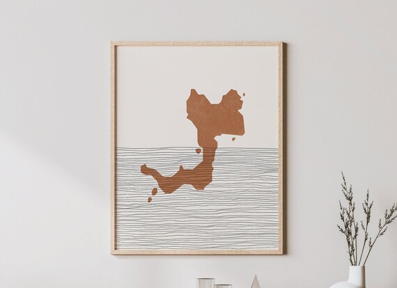Canouan Saint Vincent and the Grenadines Boho Minimal Island Poster
