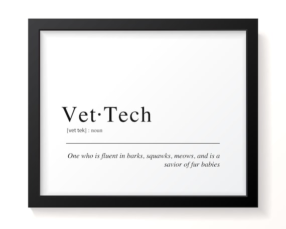 Vet Tech Definition Funny Animal Hero Art Print