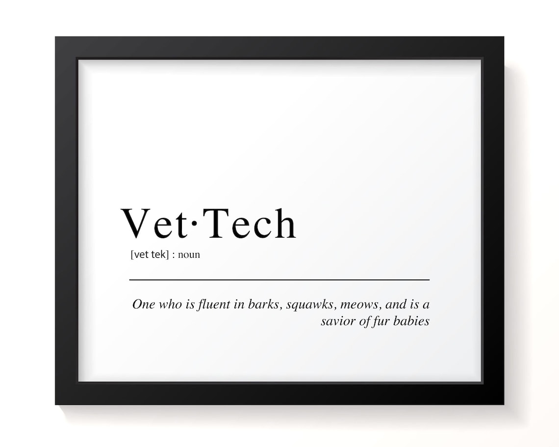 Vet Tech Definition Funny Animal Hero Art Print