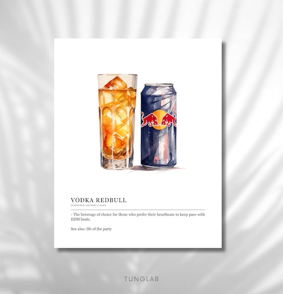 What Your Drink Says About You Vodka Redbull Watercolour