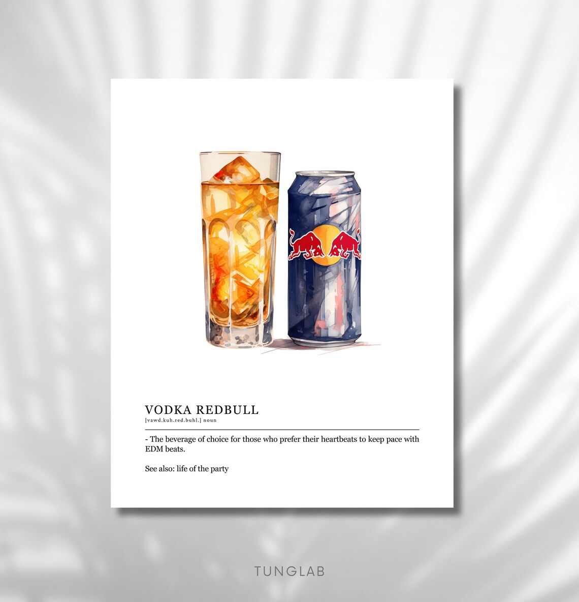 What Your Drink Says About You Vodka Redbull Watercolour