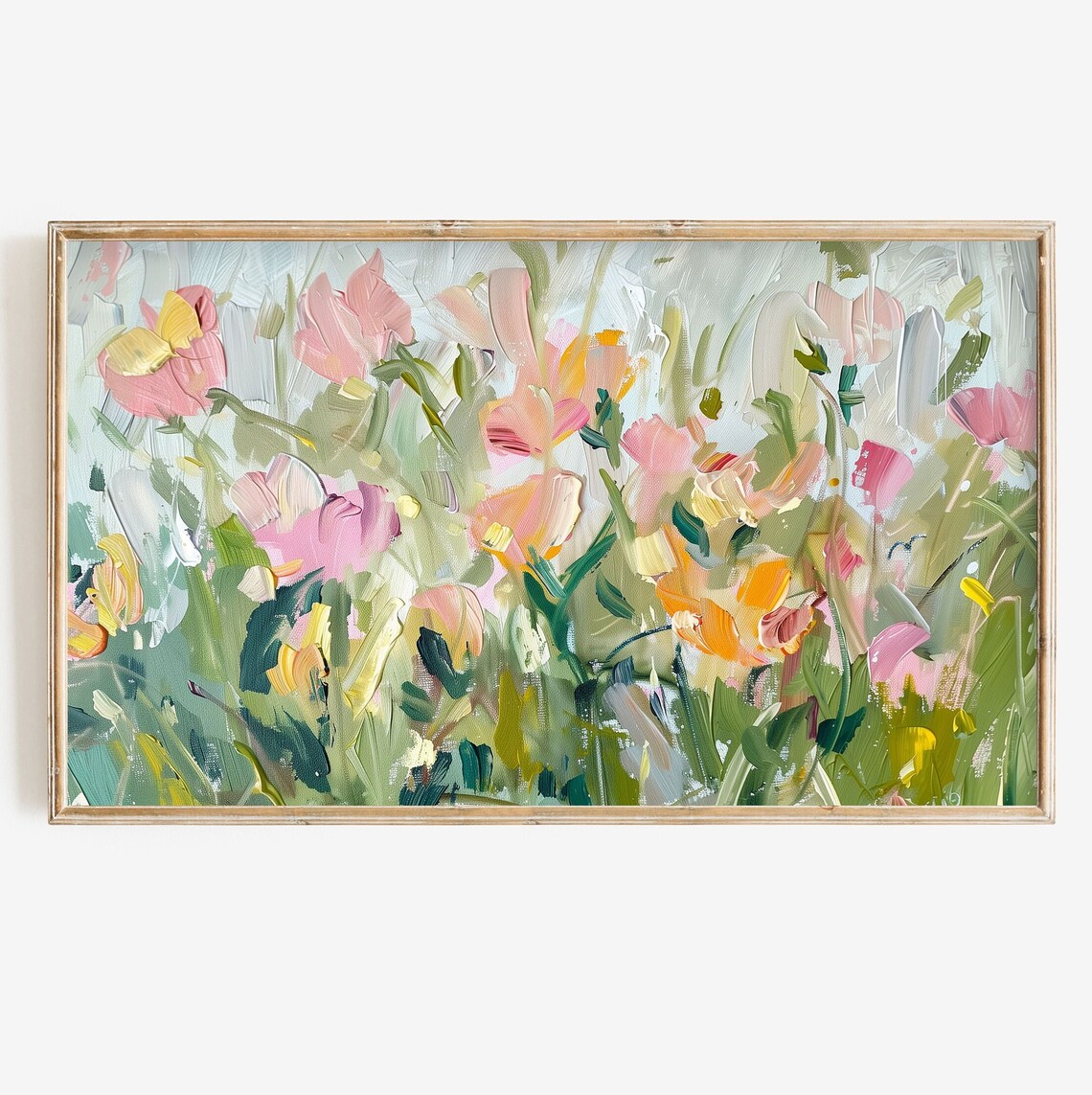 Spring Abstract Flower Painting, Colorful Floral Art Print