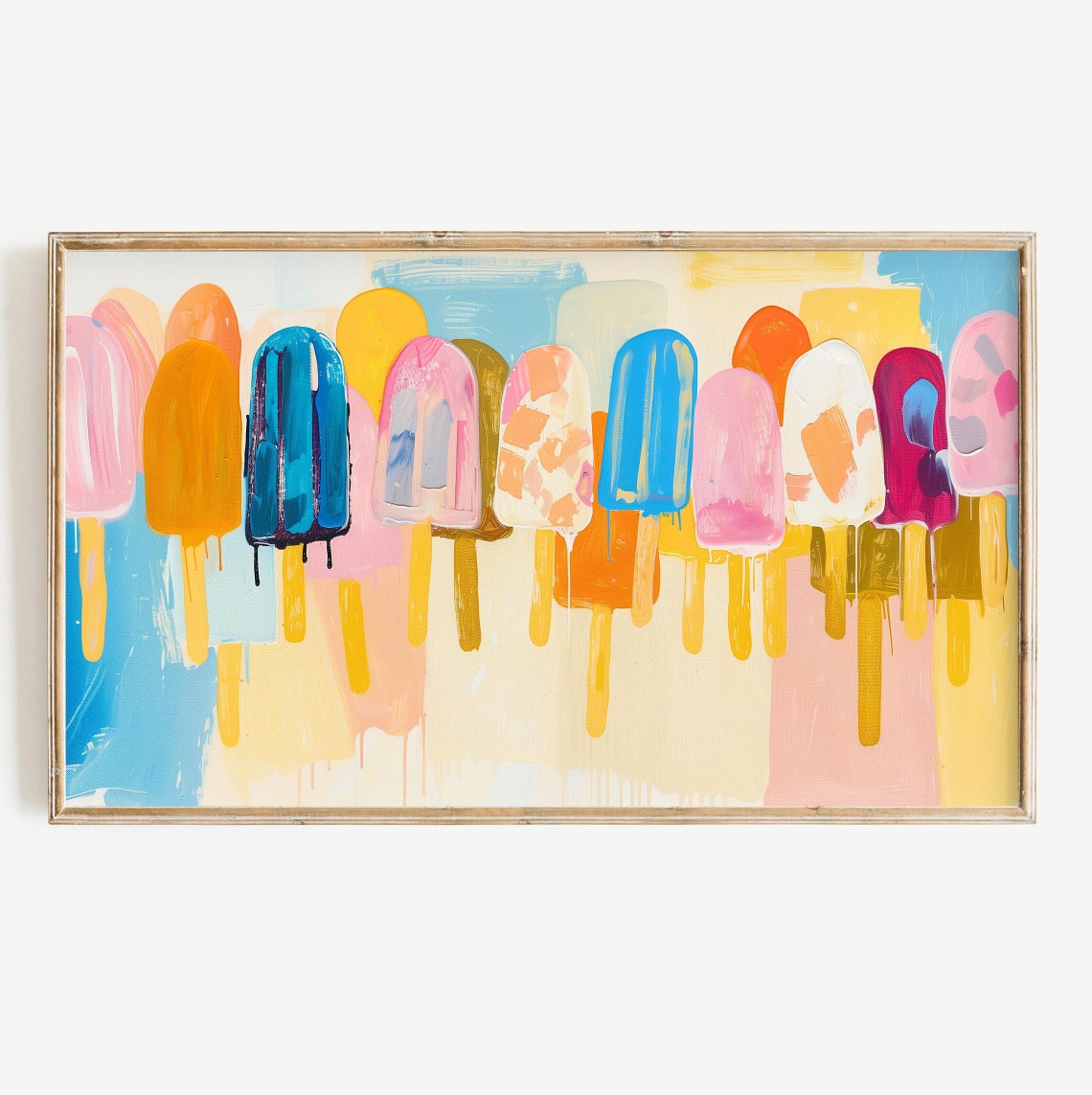 Colorful Melting Popsicles Pop Art Pastel Summer Ice Cream Poster