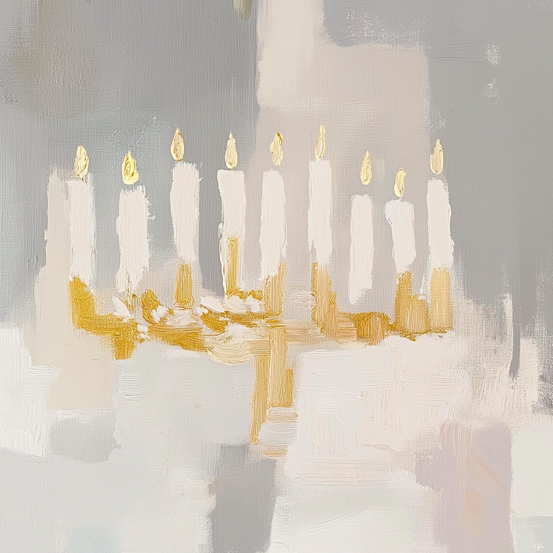 Hanukkah Abstract Modern Menorah Art Print - Image 2