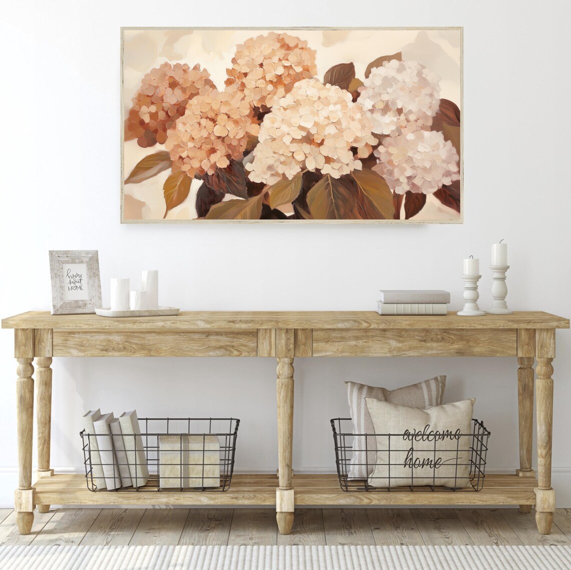 Spring Floral Hydrangea Painting, Farmhouse Decor - Image 2