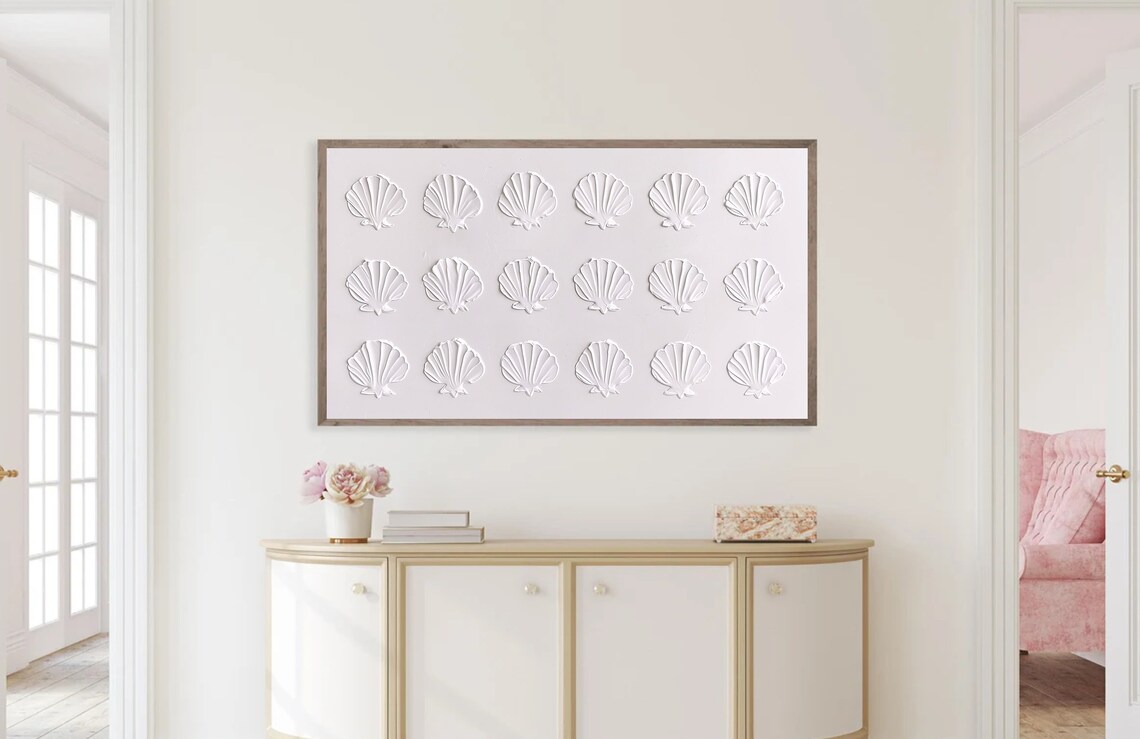 Minimalist Seashell Coastal Art Print, Neutral Toned - Image 3