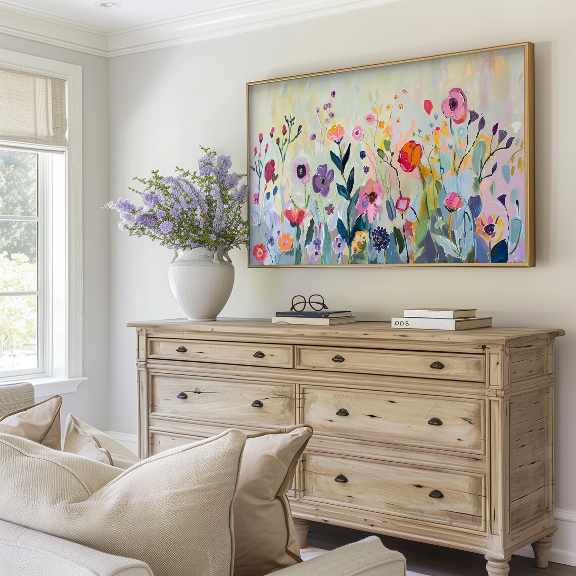 Spring Wildflower Boho Flowers Art Print - Image 3
