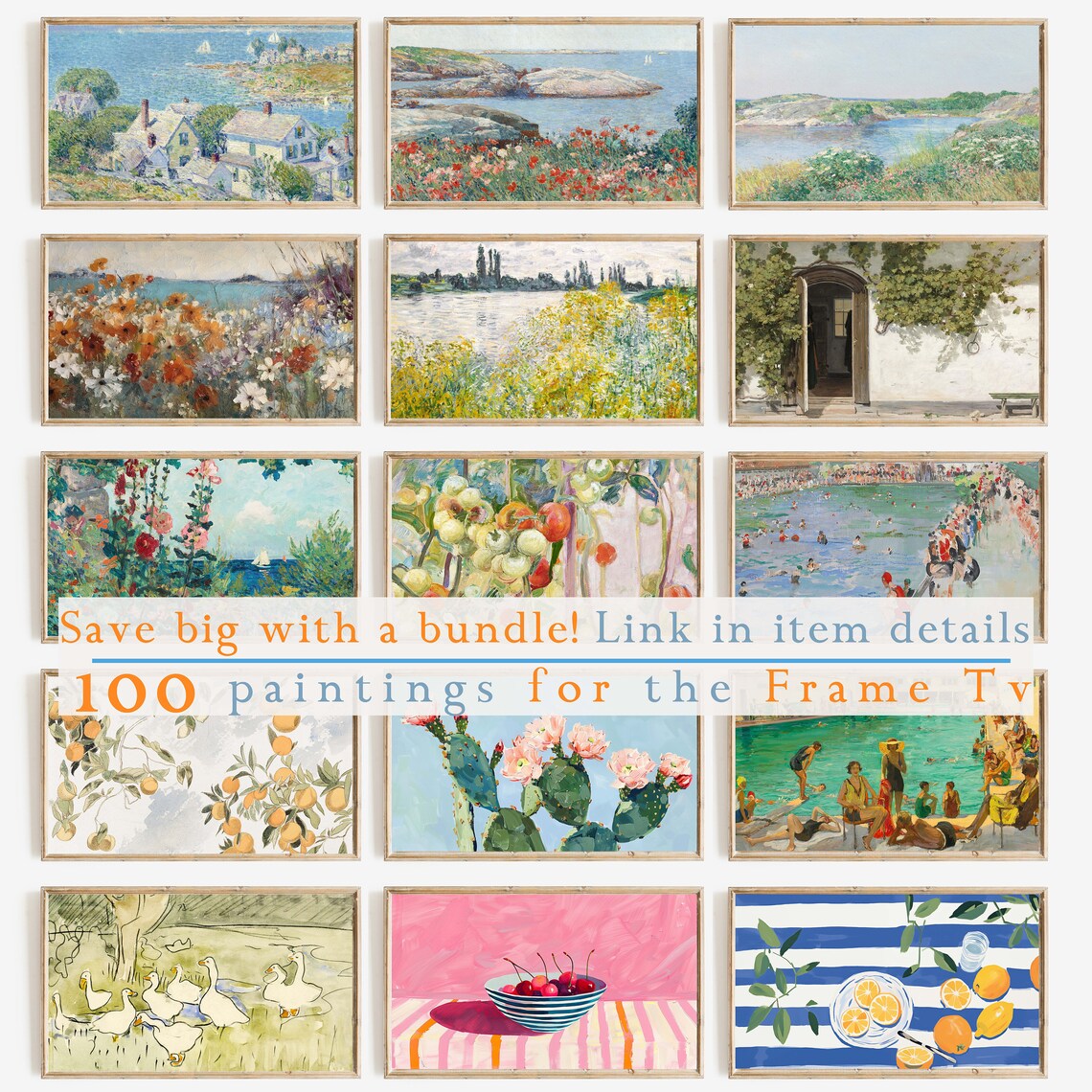 Spring Vintage Coastal Floral Landscape Art Print - Image 2