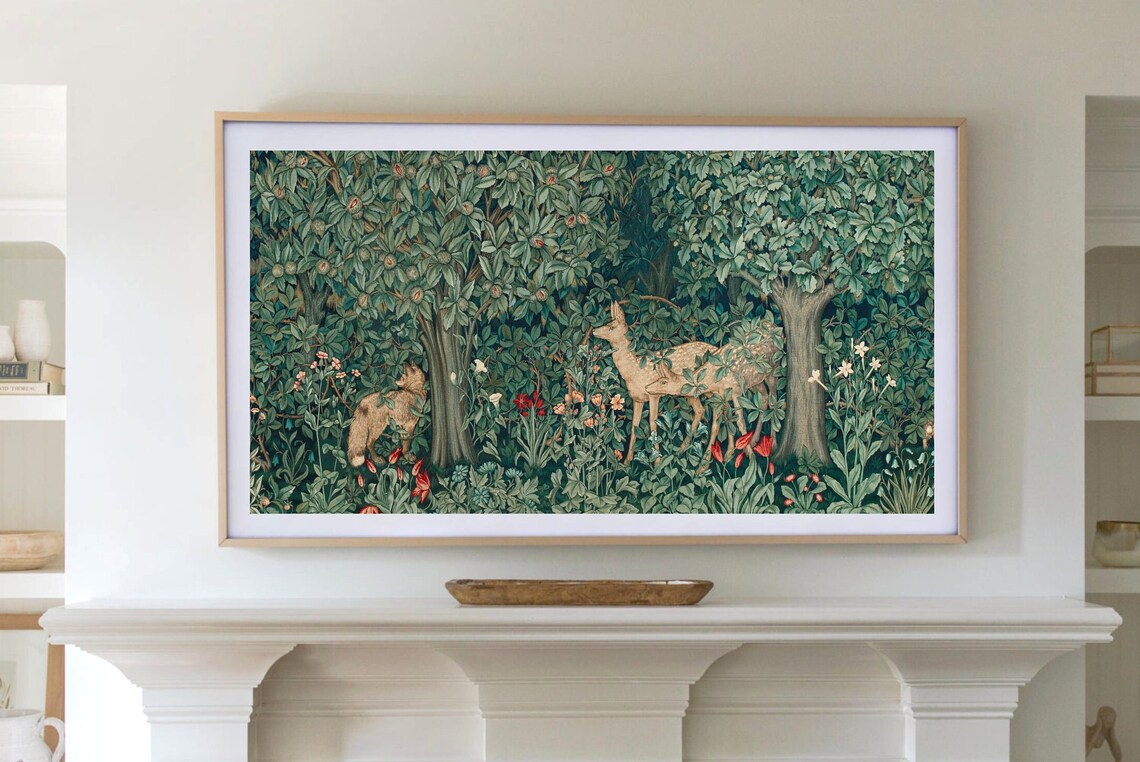 Vintage Woodland Botanical Deer Fox Art Print - Image 4