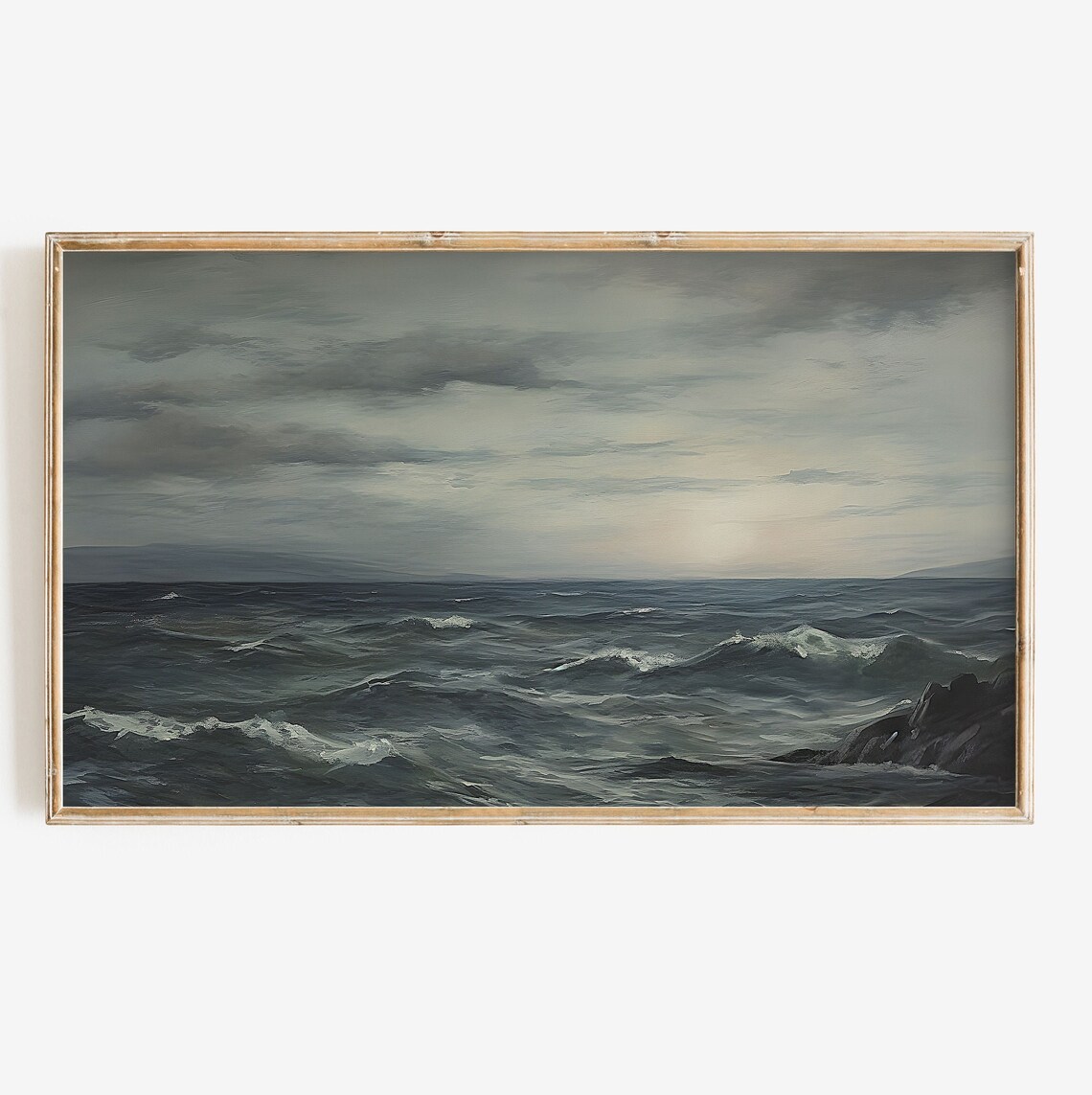 Coastal Vintage Foggy Ocean Seascape Art Print