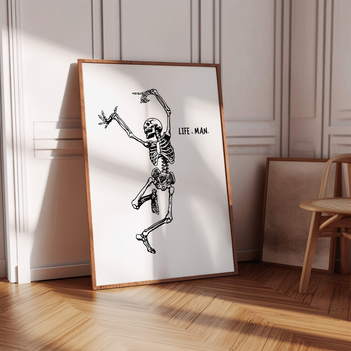 Vintage Skeleton Print, Funny Halloween Poster - Image 3