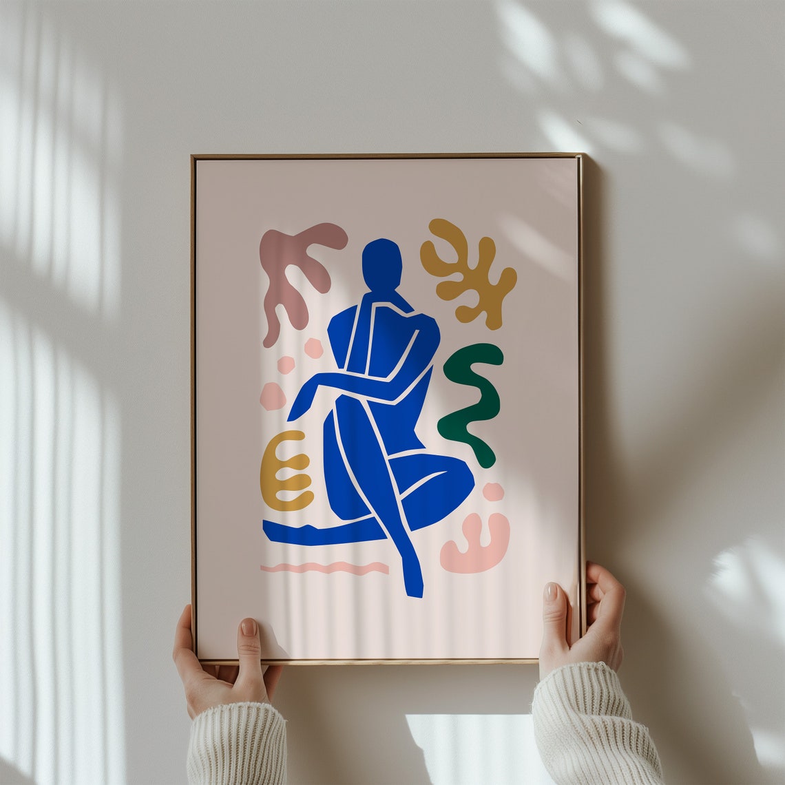 Blue Seated Figure Abstract Matisse Style Modern Gallery Poster - Image 4