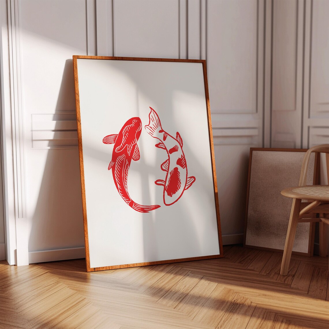 Red Fish Retro Print, Vintage Koi Fish Poster - Image 3