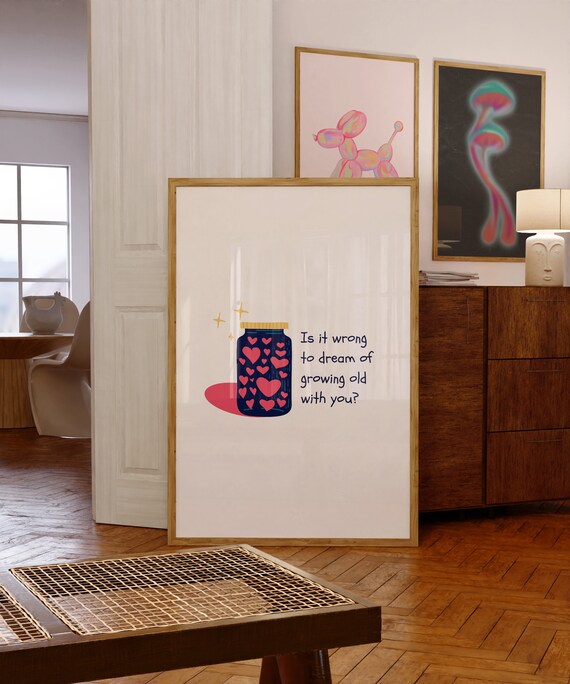Heart Jar Print Manifestation Print Inspirational Wall Art Trendy Wall Art Office Print Cute Poster Heart Poster Print