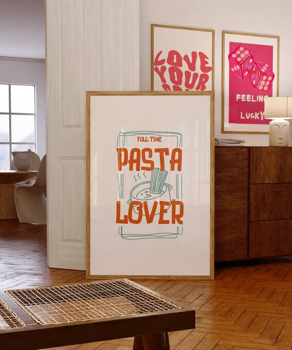 Pasta Lover Poster Kitchen Wall Art Kitchen Poster Trendy Wall Art Cute Kitchen Art Wall Art