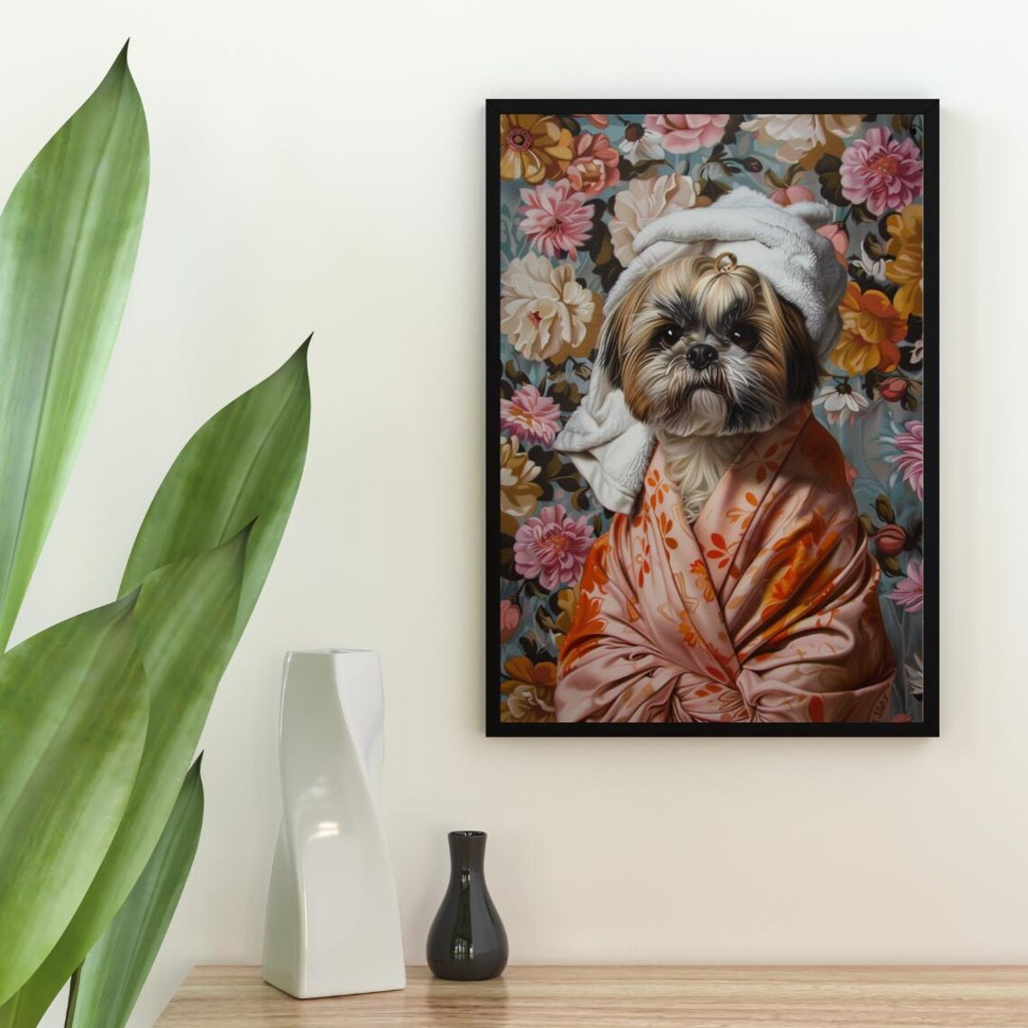 Shih Tzu Bathroom Portrait, Dog Bathroom Wall Art - Image 2