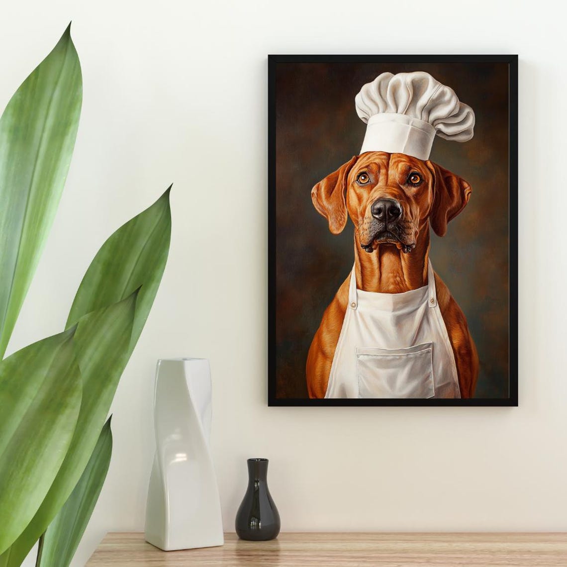 Rhodesian Ridgeback Chef Dog Portrait Poster Funny Kitchen Decor Gift - Image 2