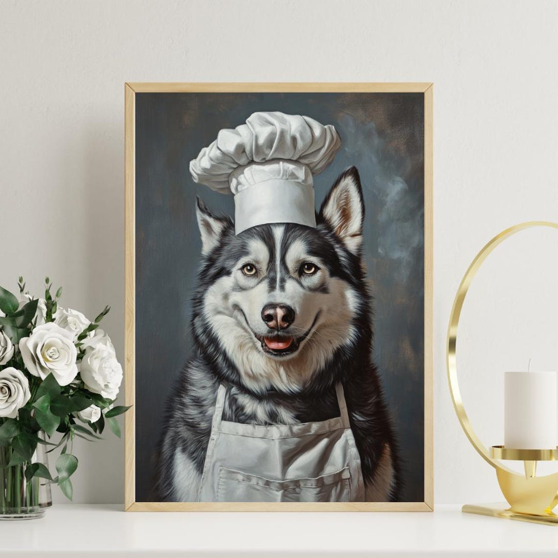 Siberian Husky Chef Dog Portrait Funny Pet Kitchen Art Poster - Image 3