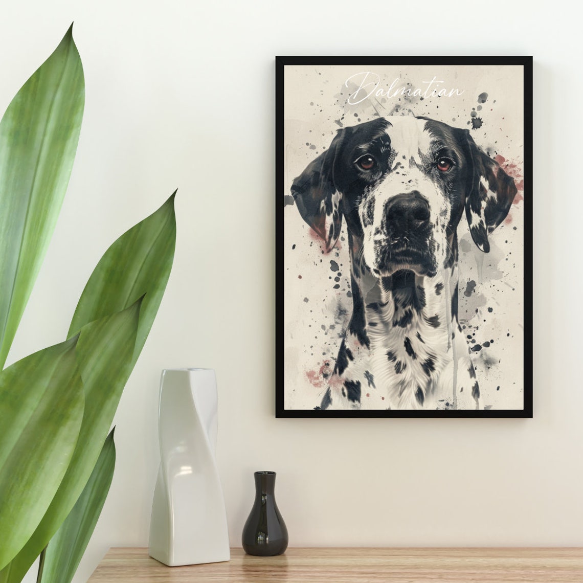 Dalmatian Poster Dog Poster Dalmatian Print Dog Wall Art Personalised Dog Photo Dog Dalmatian Watercolour Pet Portrait Pet - Image 2