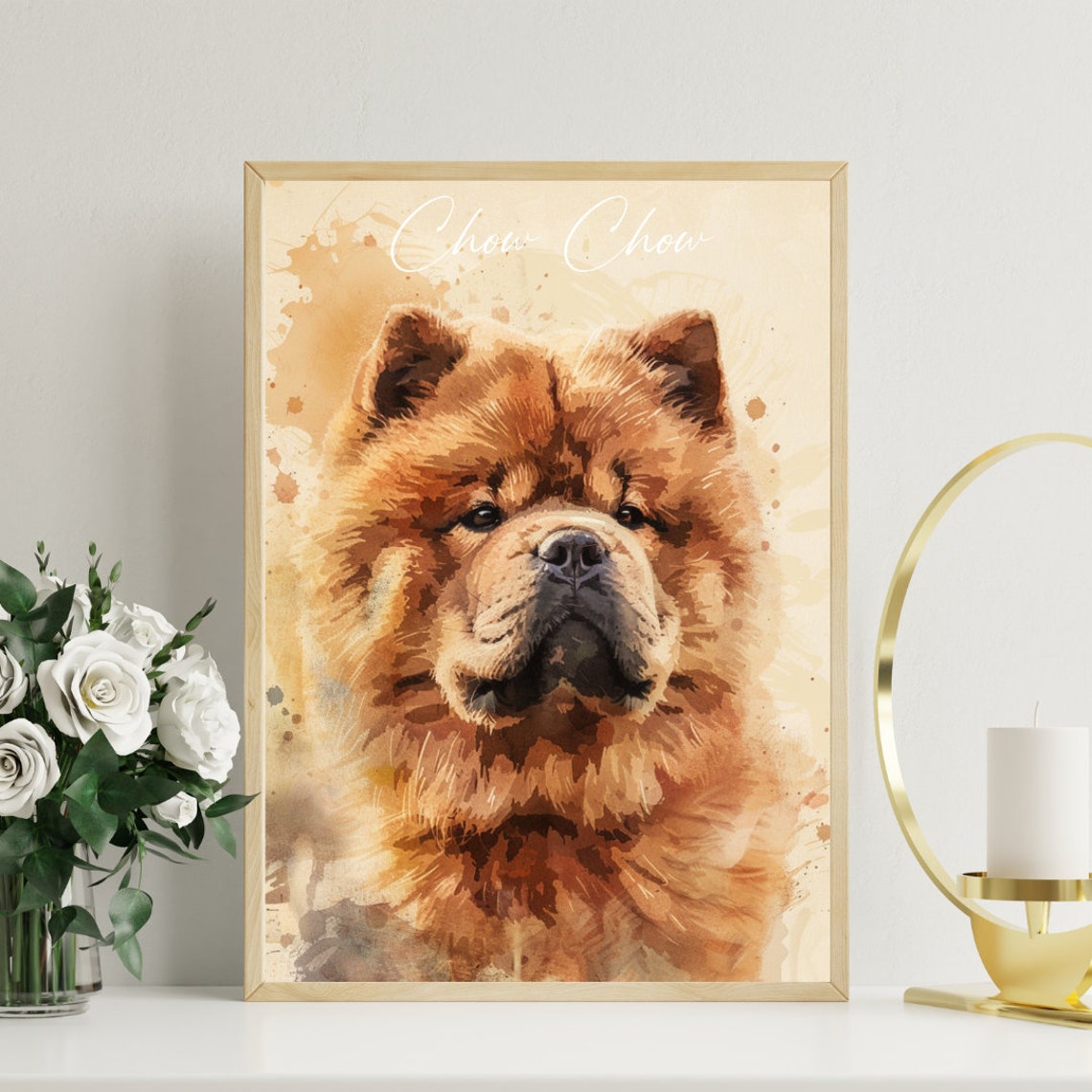 Chow Chow Watercolor Dog Portrait Poster for Dog Lovers Decor - Image 3