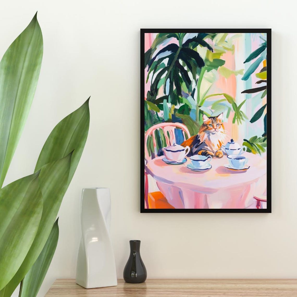 Retro Maine Coon Poster Maine Coon Oil Painting Vintage Maine Coon Poster Cat Dining Room Wall Art Retro Cat Poster Pet Poster - Image 2