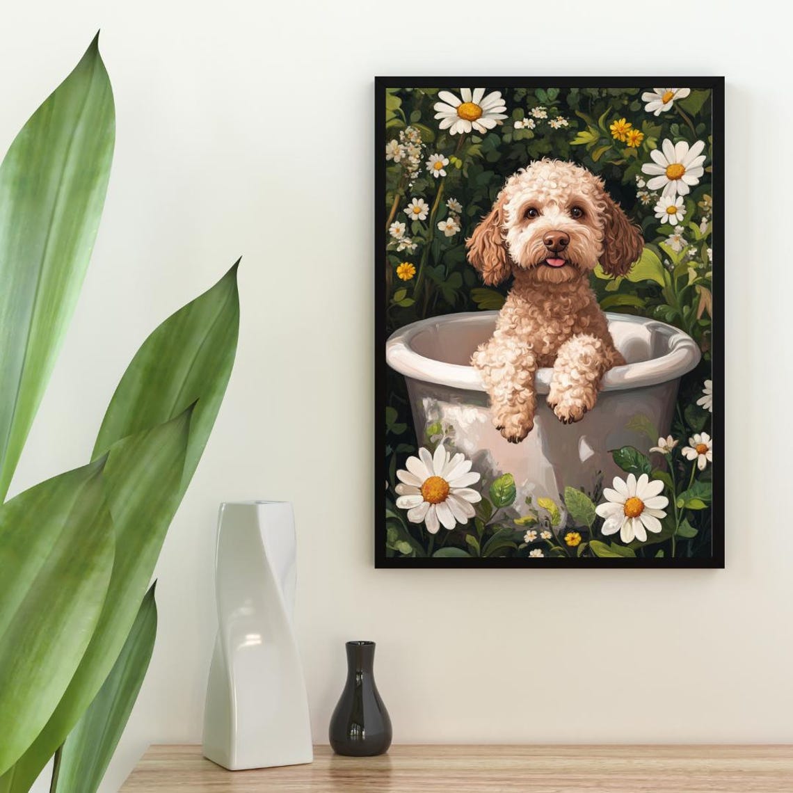 Lagotto Romagnolo In Bathtub Poster Funny Dog Poster Lagotto Romagnolo Bathroom Print Lagotto Romagnolo Bath Poster Dog Bathroom Wall Art - Image 2
