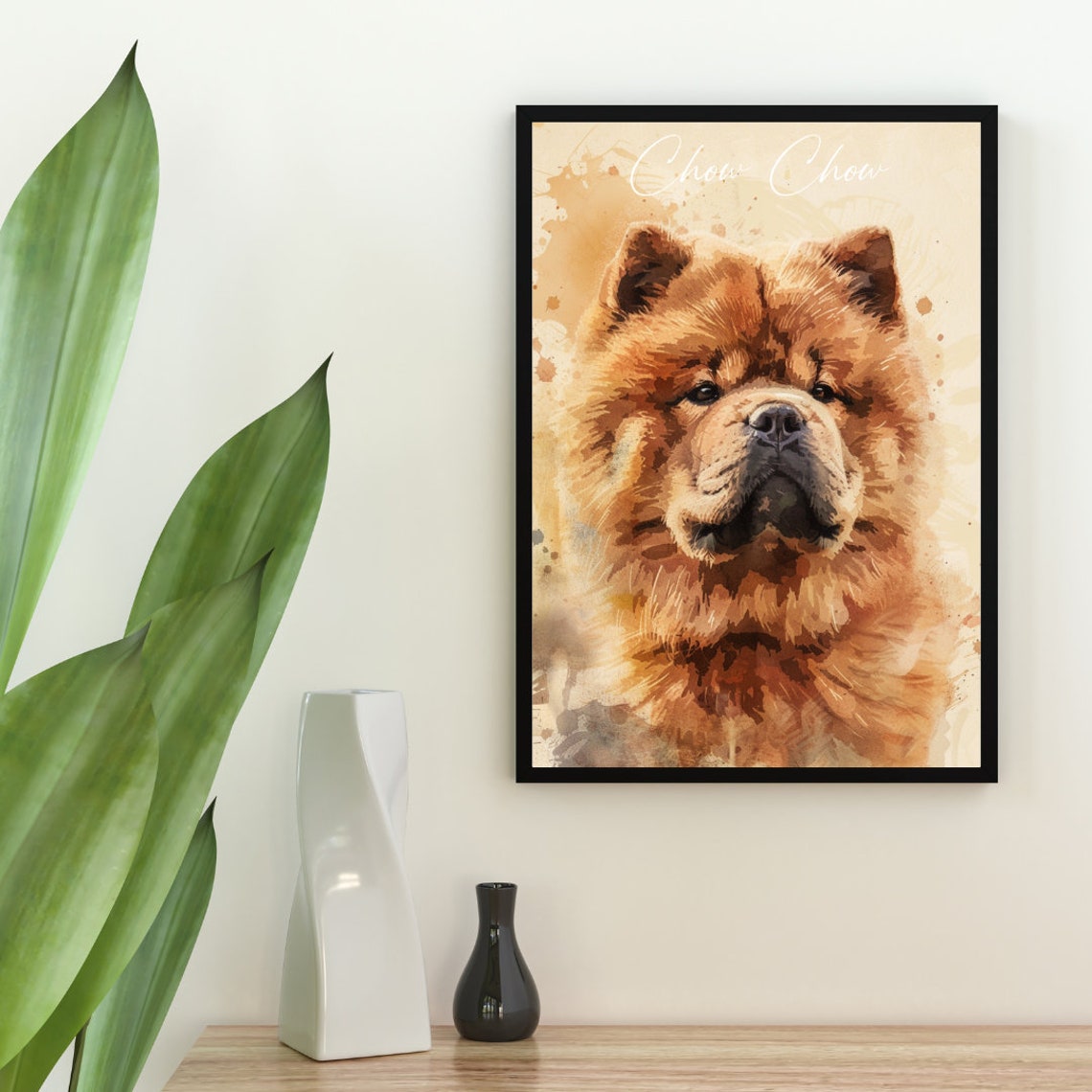 Chow Chow Watercolor Dog Portrait Poster for Dog Lovers Decor - Image 2