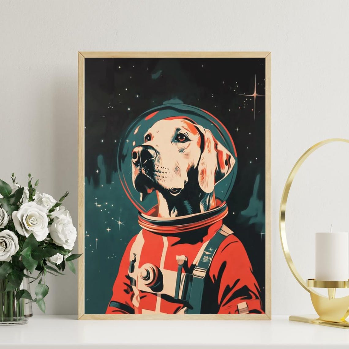 Great Dane Astronaut Retro Space Dog Pop Art Poster for Dog Lovers - Image 3