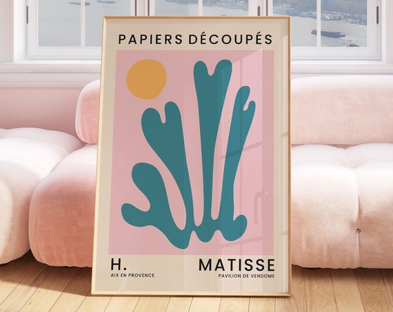 Henri Matisse Print Modern Colourful Pink And Blue Wall Art Abstract Posters Gift For Friend Living Room