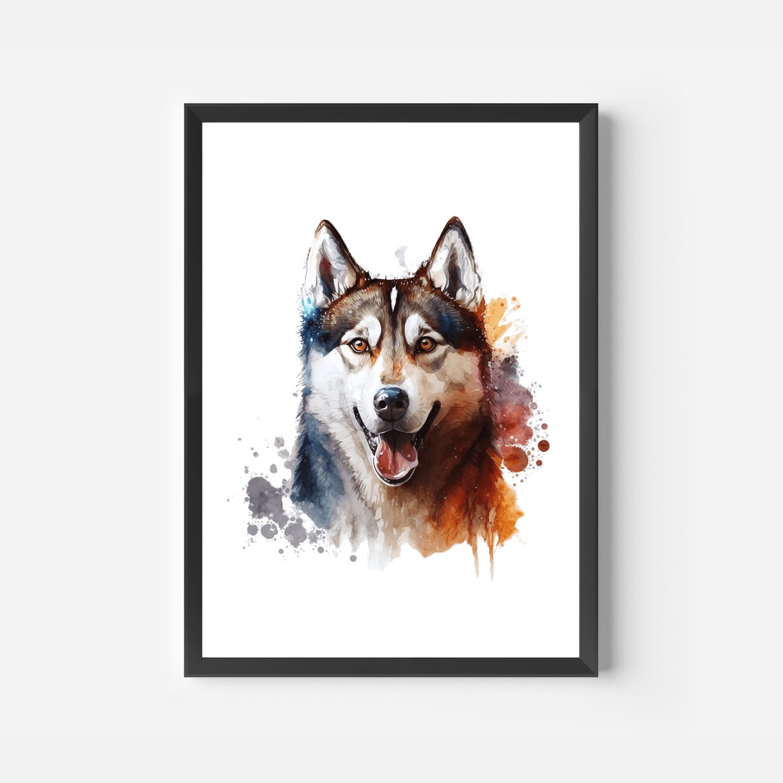 Siberian Husky Dog Animal Print Watercolor Pet Decor Dog Portrait Print Dog Wall Art Animal Watercolor Poster - Image 2