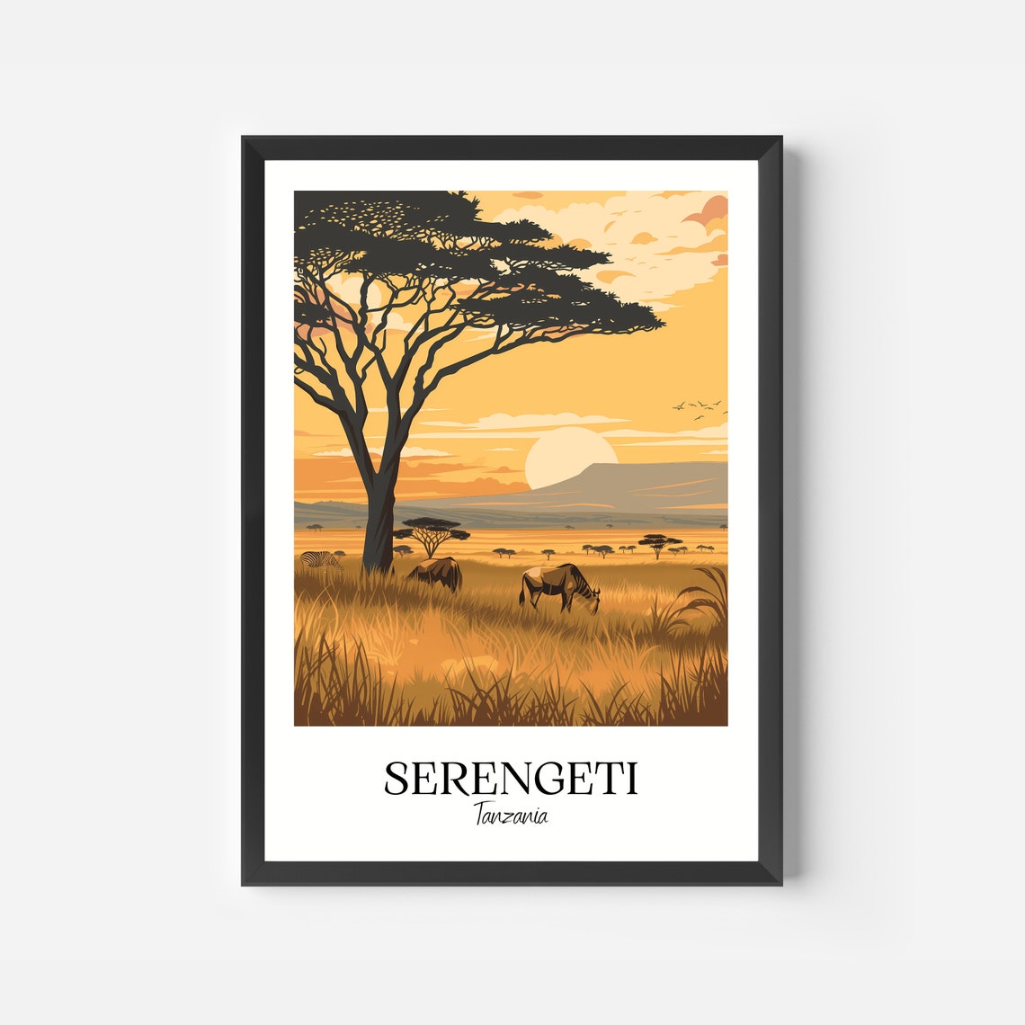 Serengeti National Park Print Serengeti Travel Poster Tanzania Travel Gift Serengeti Tanzania Poster Serengeti Gift - Image 2