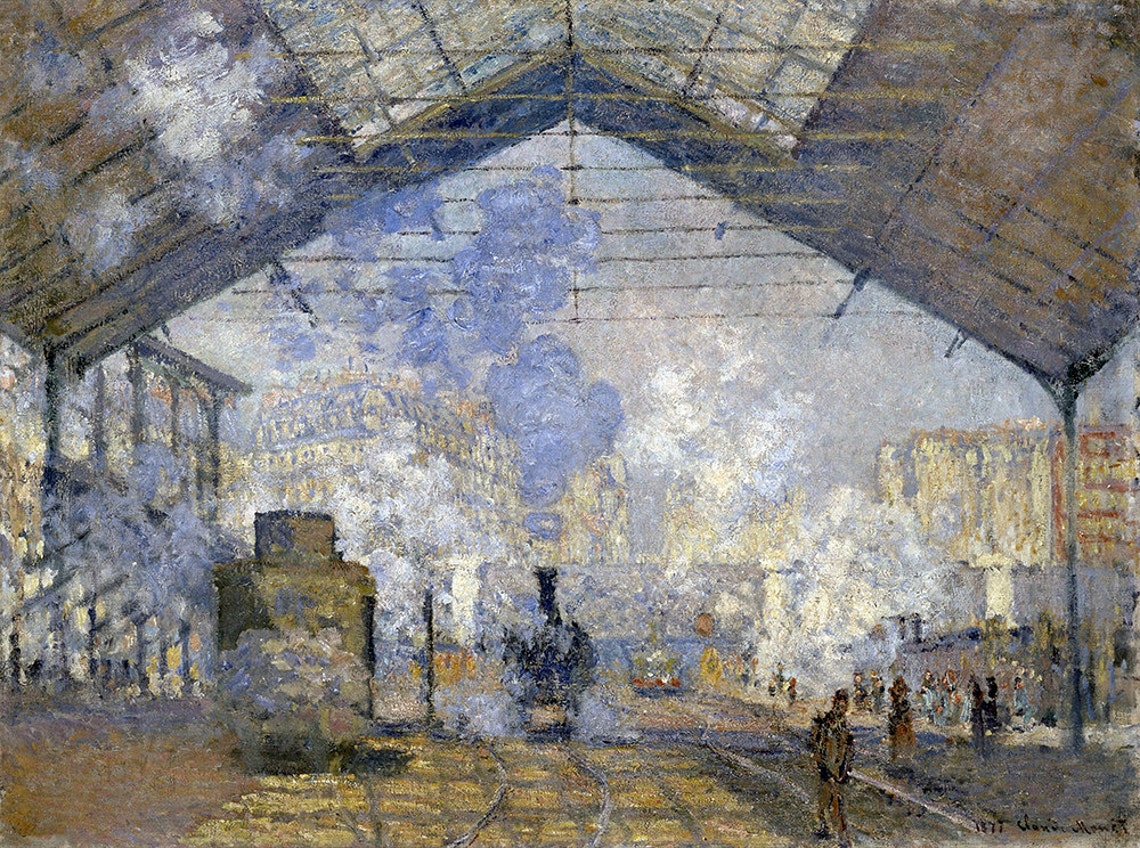 Claude Monet Gare Saint Lazare Train Station Steam Art Poster - Image 2