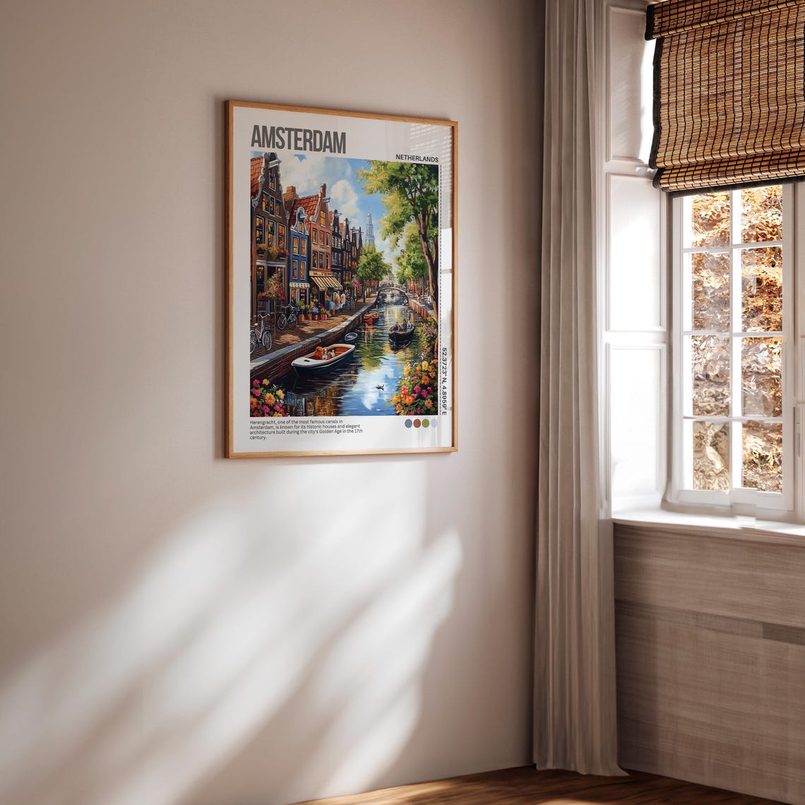 Amsterdam Herengracht Canal Colorful Houses Boat Travel Poster - Image 6