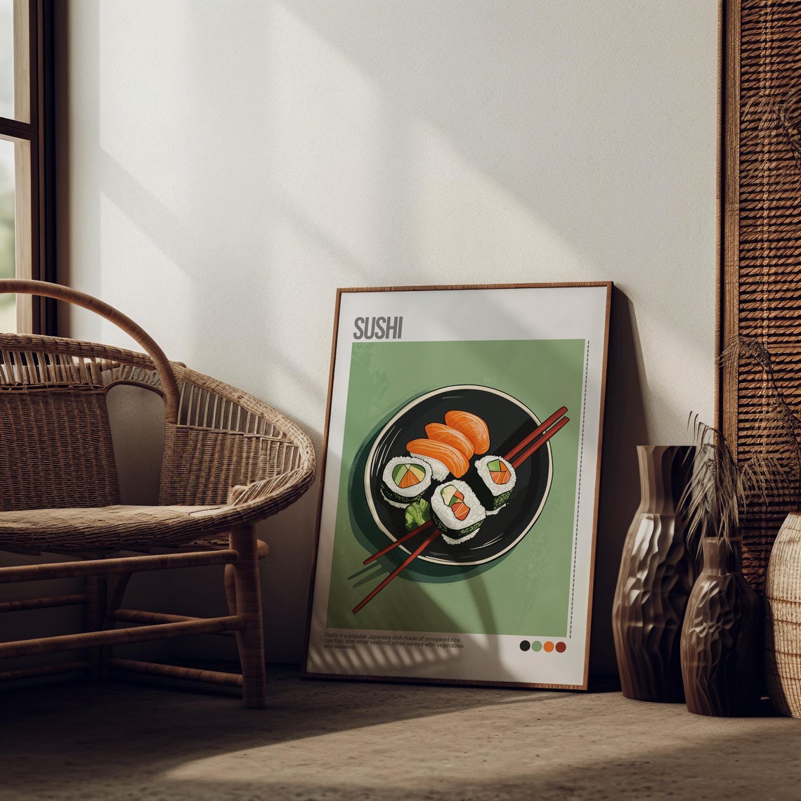 Sushi Salmon Nigiri Maki Rolls Japanese Food Illustrated Poster - Image 6