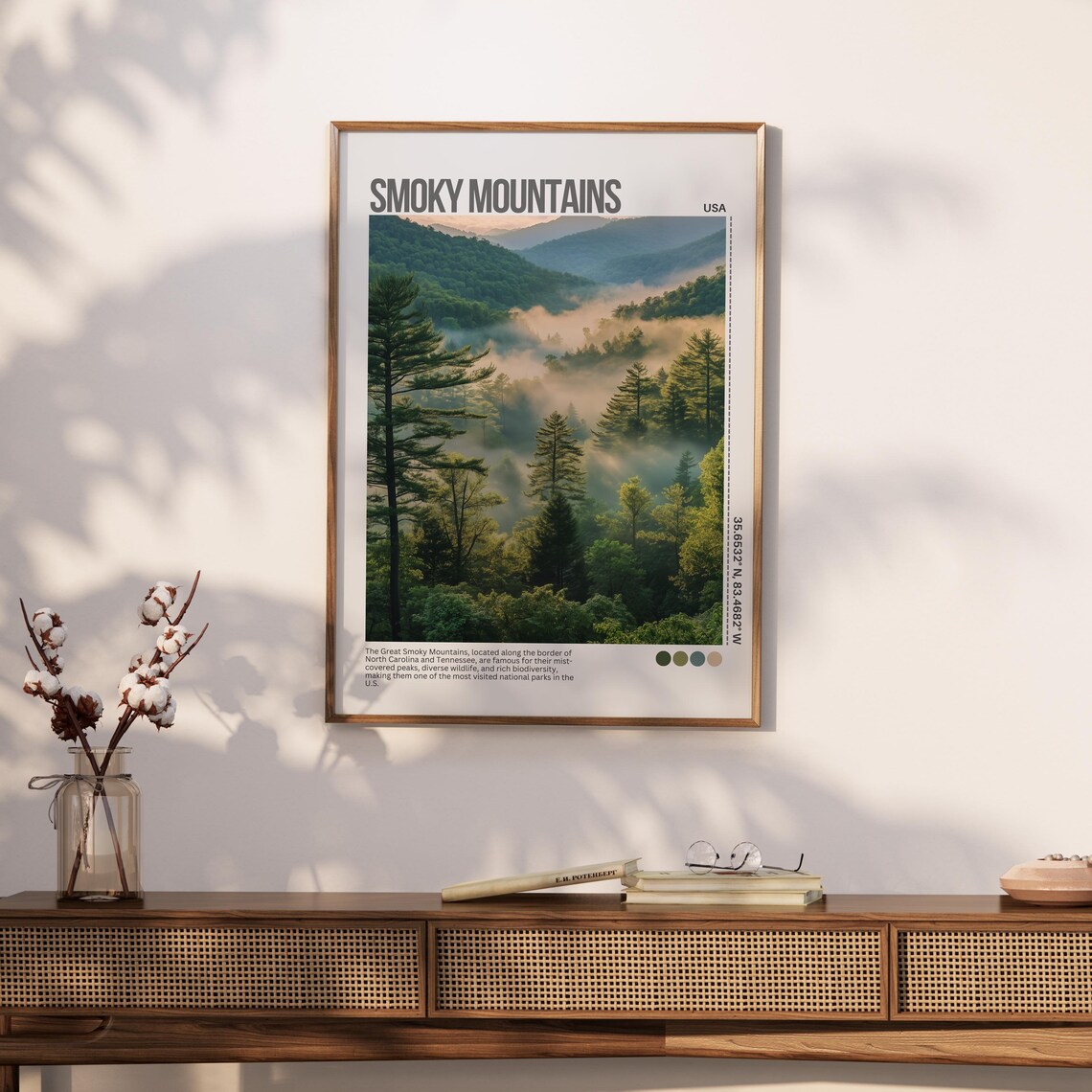 Great Smoky Mountains Misty Forest National Park Travel Poster - Image 5